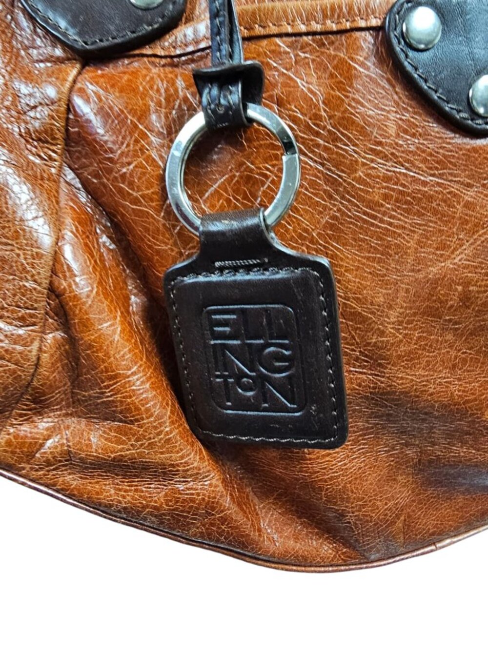 Ellington slouchy leather crossbody & top handle bag with key fob - Picture 9 of 12